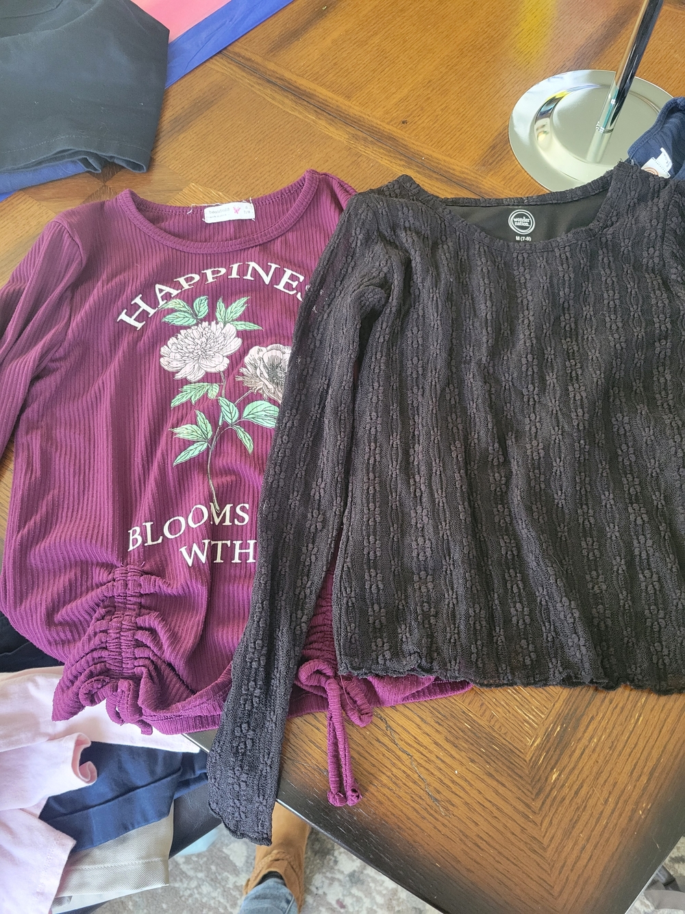 Girls' Bundle Of 2 Purple Floral 'Happiness Blooms' Long Sleeve Top